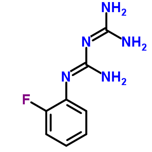 1-(2-氟苯基)双胍盐酸盐结构式_66088-51-5结构式