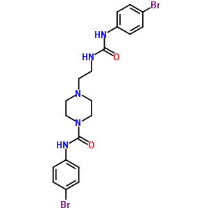 N-(4-溴苯基)-4-[2-[(4-溴苯基)氨基甲酰氨基]乙基]哌嗪-1-羧酰胺结构式_6623-72-9结构式