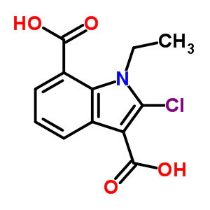 2-Chloro-1-ethyl-indole-3,7-dicarboxylic acid Structure