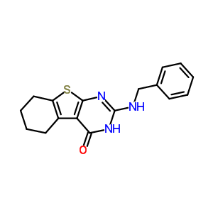 2-苄基氨基-5,6,7,8-四氢[1]苯并噻吩并[2,3-d]嘧啶-4(3h-)-酮结构式_66607-49-6结构式
