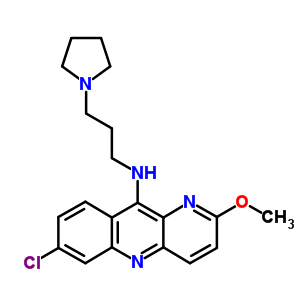 7-氯-2-甲氧基-n-(3-(1-吡咯烷)丙基)-苯并(b)-1,5-萘啶-10-胺三盐酸盐结构式_66748-22-9结构式 7-氯-2-甲氧基-n-(3-(1-吡咯烷)丙基)-苯并(b)-1,5-萘啶-10-胺三盐酸盐结构式_66748-22-9结构式