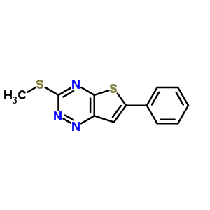 3-(甲基硫代)-6-苯基-噻吩并[2,3-e]-1,2,4-三嗪结构式_69347-03-1结构式