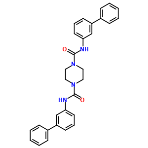 N,N-双(3-苯基苯基)哌嗪-1,4-二羧酰胺结构式_6954-49-0结构式