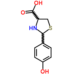 2-(4-羟基-苯基)-噻唑烷-4-羧酸结构式_69588-11-0结构式