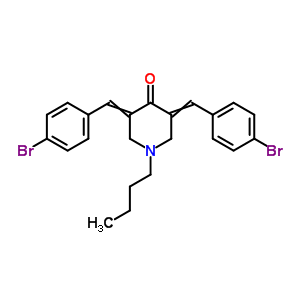 3,5-双[(4-溴苯基)亚甲基]-1-丁基-4-哌啶酮结构式_69619-06-3结构式