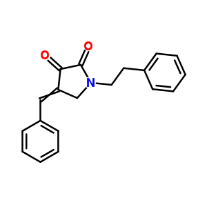 1-(2-苯基乙基)-4-(苯基亚甲基)-2,3-吡咯烷二酮结构式_6965-12-4结构式