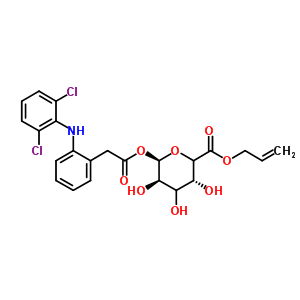 双氯芬酸酰基-beta-D-葡糖苷酸烯丙基酯结构式_698358-10-0结构式