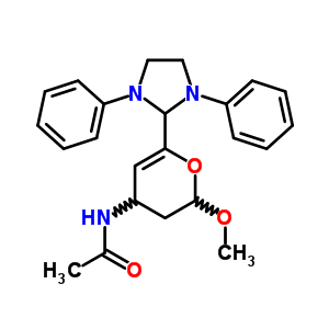 N-[2-(1,3-二苯基咪唑啉-2-基)-6-甲氧基-5,6-二氢-4H-吡喃-4-基]乙酰胺结构式_69975-43-5结构式