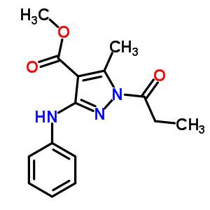 3-苯胺-5-甲基-1-丙酰基-吡唑-4-羧酸甲酯结构式_70698-50-9结构式