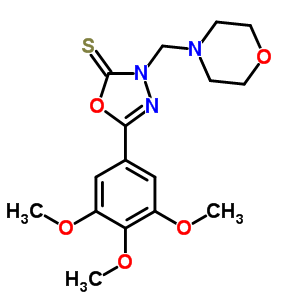 3-(吗啉-4-甲基)-5-(3,4,5-三甲氧基苯基)-1,3,4-噁二唑-2-硫酮结构式_70705-09-8结构式