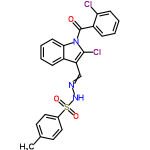 N-[[2-氯-1-(2-氯苯甲酰基)吲哚-3-基]亚甲基氨基]-4-甲基-苯磺酰胺结构式_70952-17-9结构式