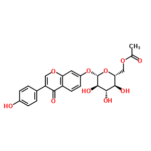 6-O-乙酰黄豆苷结构式_71385-83-6结构式