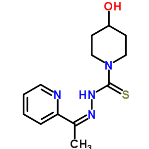 4-羟基-1-哌啶硫代羧酸 (1-(2-吡啶)亚乙基)肼结构式_71555-33-4结构式