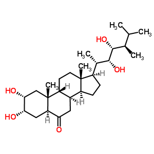 (2R,3S,5S,8R,9R,10R,13S,14S,17R)-17-[(2S,3R,4R,5R)-3,4-二羟基-5,6-二甲基庚烷-2-基]-2,3-二羟基-10,13-二甲基-1,2,3,4,5,7,8,9,11,12,14,15,16,17-十四氢环戊烯并[a]菲-6-酮结构式_72050-71-6结构式