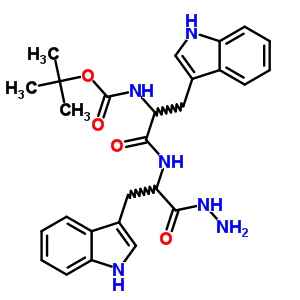 n-[1-[[1-(肼羰基)-2-(1H-吲哚-3-基)乙基]氨基甲酰]-2-(1H-吲哚-3-基)乙基]氨基甲酸叔丁酯结构式_72156-64-0结构式
