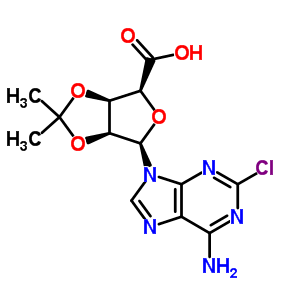 2-氯腺苷-5’-羧基-2’,3’-缩丙酮结构式_72209-20-2结构式