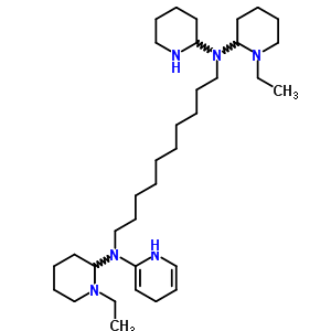 N-(1,4-二氢吡啶-2-基)-N,N-双(1-乙基-2-哌啶)-n-(2-哌啶)癸烷-1,10-二胺结构式_7248-20-6结构式