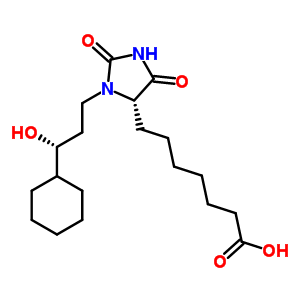 7-[(4S)-3-[(3R)-3-环己基-3-羟基丙基]-2,5-二氧代咪唑烷-4-基]庚酸结构式_72814-32-5结构式