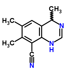 1,4-二氢-4,6,7-三甲基-8-喹唑啉甲腈结构式_73318-20-4结构式