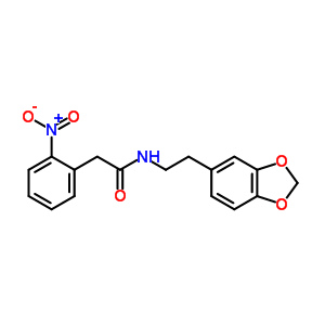 N-(2-苯并[1,3]二氧代-5-基乙基)-2-(2-硝基苯基)乙酰胺结构式_73903-39-6结构式