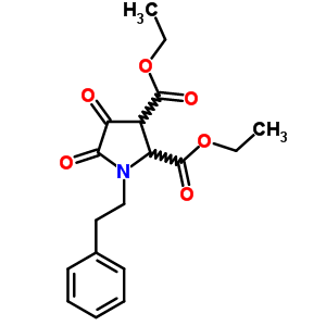 4,5-二氧代-1-苯乙基-吡咯烷-2,3-二羧酸二乙酯结构式_7399-21-5结构式