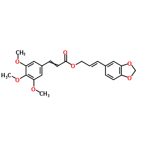 (e,e)-(9ci)-3-(3,4,5-三甲氧基苯基)-2-丙酸 3-(1,3-苯并二氧杂环戊烯-5-基)-2-丙烯酯结构式_7460-41-5结构式