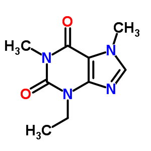 3-乙基-1,7-二甲基-嘌呤-2,6-二酮结构式_7464-74-6结构式