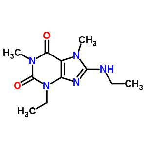 3-Ethyl-8-ethylamino-1,7-dimethyl-purine-2,6-dione Structure