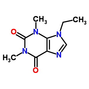 9-乙基-1,3-二甲基-嘌呤-2,6-二酮结构式_7464-99-5结构式