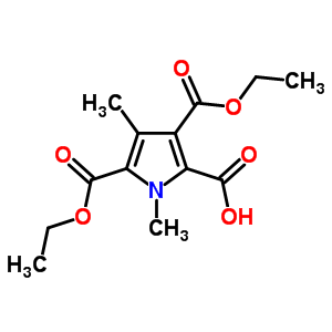 3,5-双(乙氧基羰基)-1,4-二甲基-吡咯-2-羧酸结构式_7467-76-7结构式
