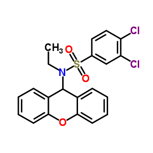 3,4-二氯-N-乙基-N-(9H-氧杂蒽-9-基)苯磺酰胺结构式_7473-54-3结构式