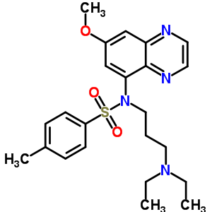 N-(3-二乙基氨基丙基)-N-(7-甲氧基喹噁啉-5-基)-4-甲基-苯磺酰胺结构式_7500-07-4结构式