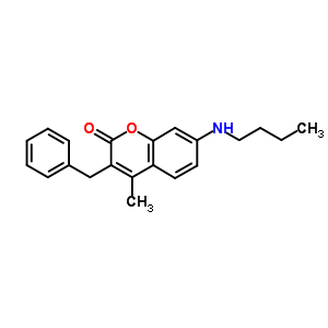 3-苄基-7-丁基氨基-4-甲基-色烯-2-酮结构式_7509-71-9结构式