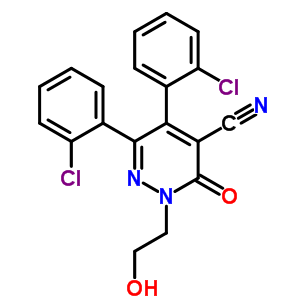 5,6-双(2-氯苯基)-2,3-二氢-2-(2-羟基乙基)-3-氧代-4-吡嗪甲腈结构式_75660-48-9结构式