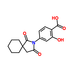 4-(2,4-二氧代-3-氮杂螺[4.5]-3-癸基)-2-羟基-苯甲酸结构式_75774-26-4结构式