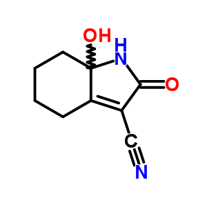 7A-hydroxy-2-oxo-4,5,6,7-tetrahydro-1h-indole-3-carbonitrileStructure,77311-46-7Structure 7A-hydroxy-2-oxo-4,5,6,7-tetrahydro-1h-indole-3-carbonitrile Structure,77311-46-7Structure