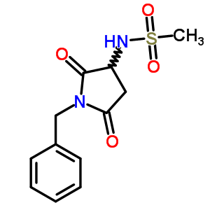 (+-)-N-(2,5-二氧代-1-(苯基甲基)-3-吡咯烷)甲烷磺酰胺结构式_77693-23-3结构式