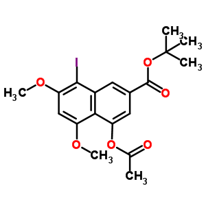 4-(乙酰基氧基)-8-碘-5,7-二甲氧基-2-萘羧酸 1,1-二甲基乙酯结构式_78395-59-2结构式 4-(乙酰基氧基)-8-碘-5,7-二甲氧基-2-萘羧酸 1,1-二甲基乙酯结构式_78395-59-2结构式