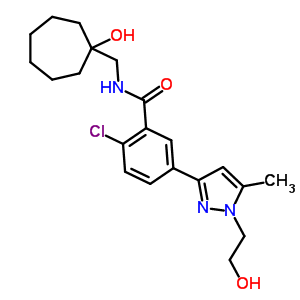 2-氯-N-[(1-羟基环己基)甲基]-5-[1-(2-羟乙基)-5-甲基-1H-吡唑-3-基]苯甲胺结构式_792911-66-1结构式