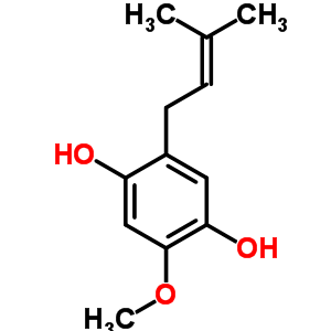 2-甲氧基-5-(3-甲基-2-丁烯基)苯-1,4-二醇结构式_80464-90-0结构式