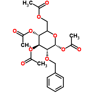 2-O-苄基-1,3,4,6-四-O-乙酰基-alpha-D-吡喃甘露糖结构式_80779-87-9结构式