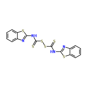 N-苯并噻唑-2-基-1-(苯并噻唑-2-基硫代氨基甲酰二磺酰基)甲烷硫代酰胺结构式_80886-98-2结构式 N-苯并噻唑-2-基-1-(苯并噻唑-2-基硫代氨基甲酰二磺酰基)甲烷硫代酰胺结构式_80886-98-2结构式