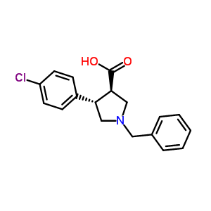 反式-1-苄基-4-(4-氯苯基)吡咯烷-3-羧酸盐酸盐结构式_80896-74-8结构式