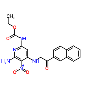 n-[6-氨基-4-[(2-萘-2-基-2-氧代-乙基)氨基]-5-硝基-吡啶-2-基]氨基甲酸乙酯结构式_83269-06-1结构式