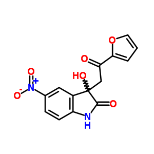 3-[2-(2-呋喃基)-2-氧代-乙基]-3-羟基-5-硝基-1H-吲哚-2-酮结构式_83393-63-9结构式