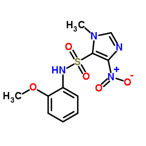 N-(2-甲氧基苯基)-3-甲基-5-硝基-咪唑-4-磺酰胺结构式_83498-84-4结构式