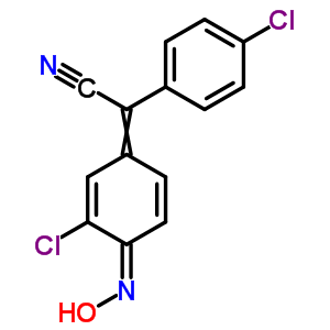 4-氯-a-[3-氯-4-(羟基亚氨基)-2,5-环己二烯-1-基]-苯乙腈结构式_842-13-7结构式