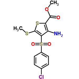 3-氨基-4-[(4-氯苯基)磺酰基]-5-(甲基硫代)噻吩-2-羧酸甲酯结构式_845266-18-4结构式