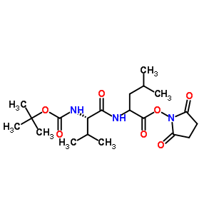 N-叔丁氧羰基-L-缬氨酰-L-亮氨酰N-羟基琥珀酰亚胺酯结构式_84642-33-1结构式