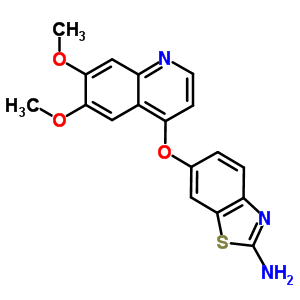 6-(6,7-二甲氧基喹啉-4-基氧基)苯并[d]噻唑-2-胺结构式_849218-63-9结构式